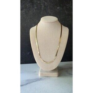 Gold Tone Metal Chain Necklace Vintage Costume Jewelry Made In Korea READ